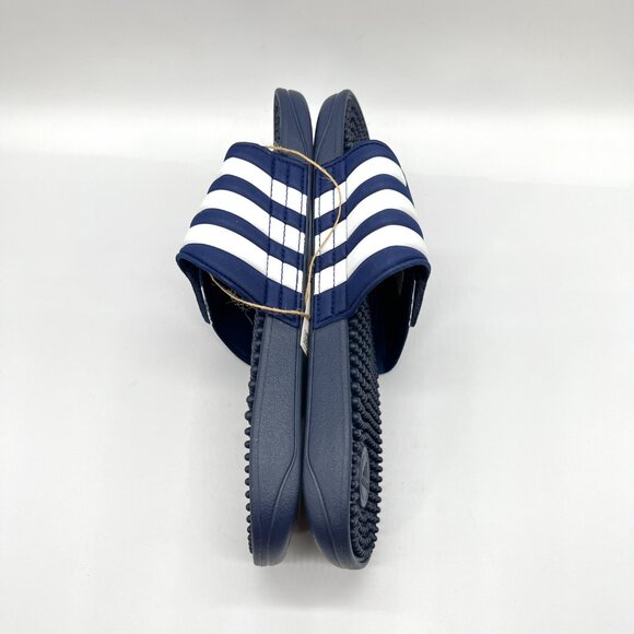Adidas Unisex Adissage Navy Blue And White Slip On‎ Slides Sandals Shoes - Picture 7 of 12